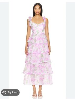 Astr Pink Zirconia Maxi Dress